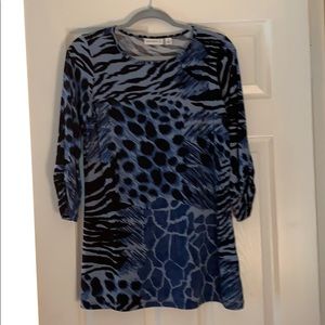 Susan Graver Tunic Top, 95% poly, 5% span.